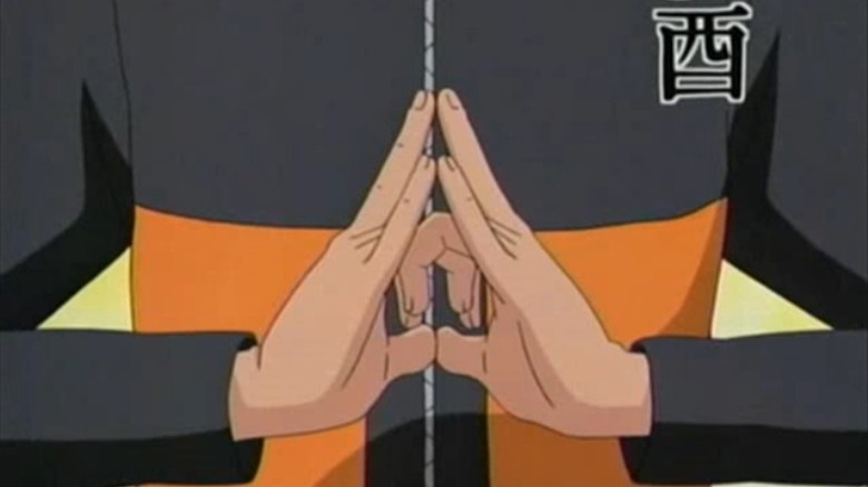 Naruto making Bird sign