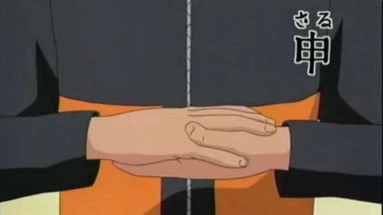 Naruto making Monkey sign