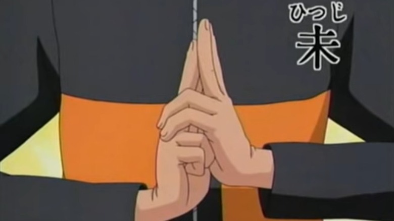 Naruto making Ram hand sign