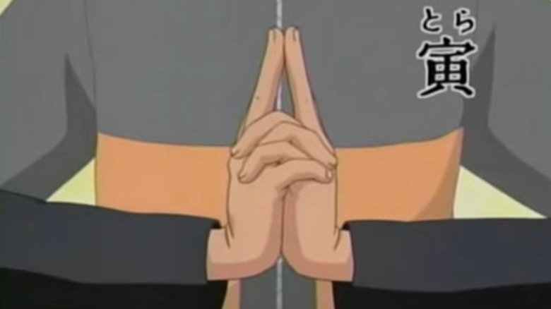 Naruto making Tiger hand sign