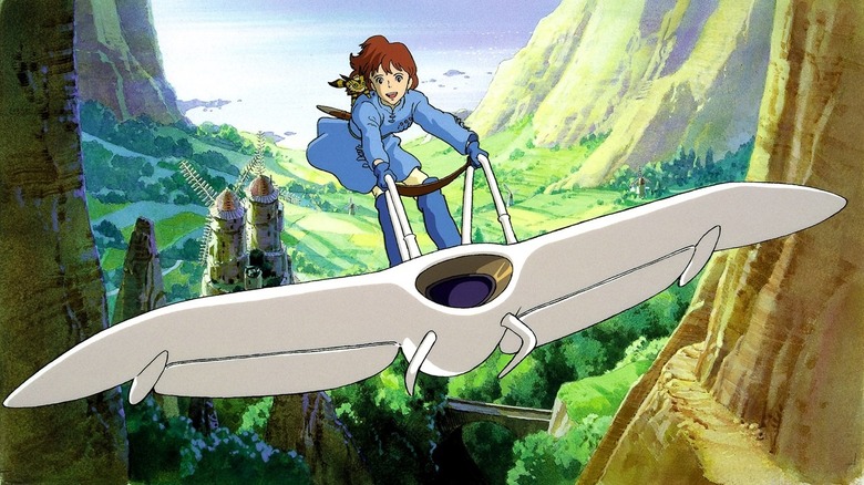 Nausicaa flies through the sky