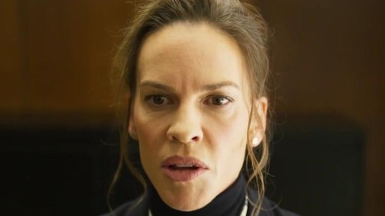 Hilary Swank's face in closeup