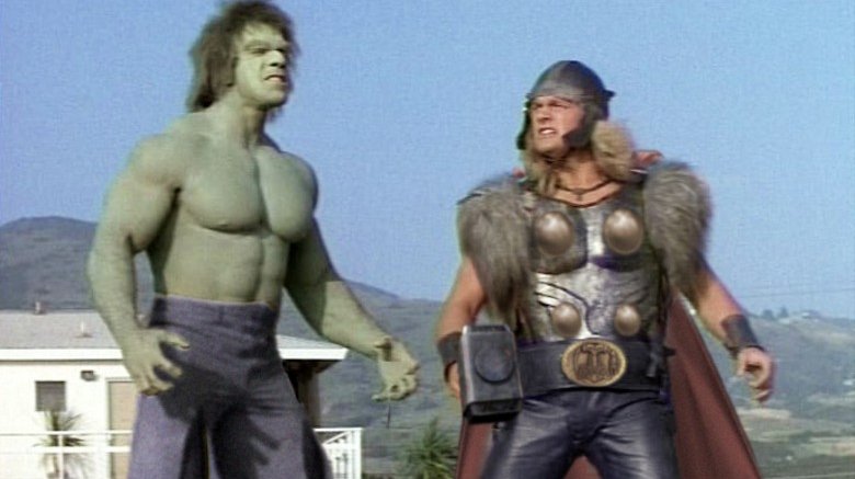 Lou Ferrigno and Eric Kramer in The Incredible Hulk Returns