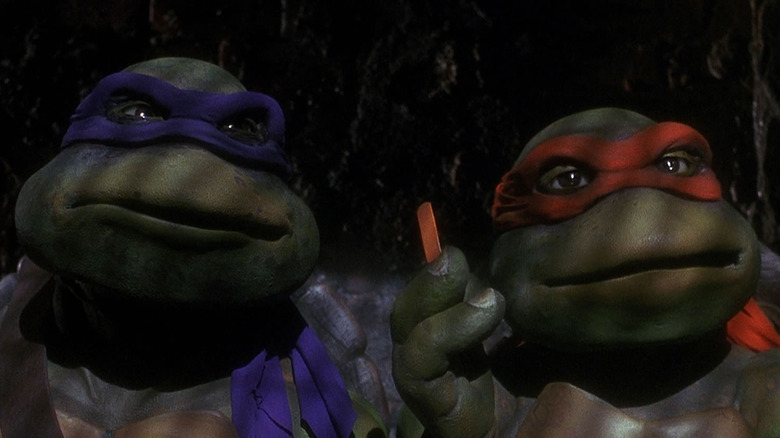 Donatello and Michelangelo wait for pizza