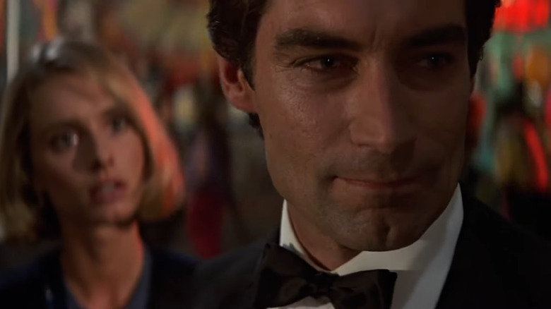 Timothy Dalton grimacing