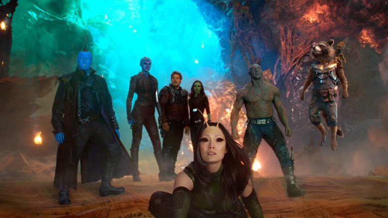 The Guardians have a classic group pose before the final battle