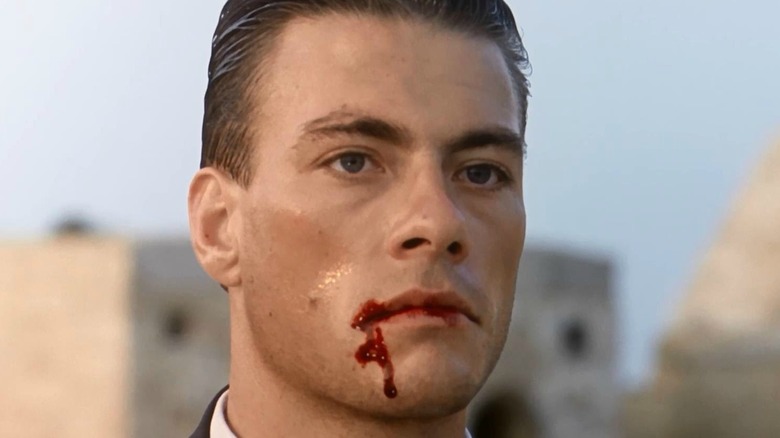 Jean-Claude Van Damme bleeding from the mouth