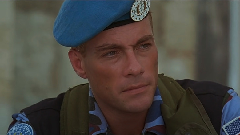 Jean-Claude Van Damme in a blue beret