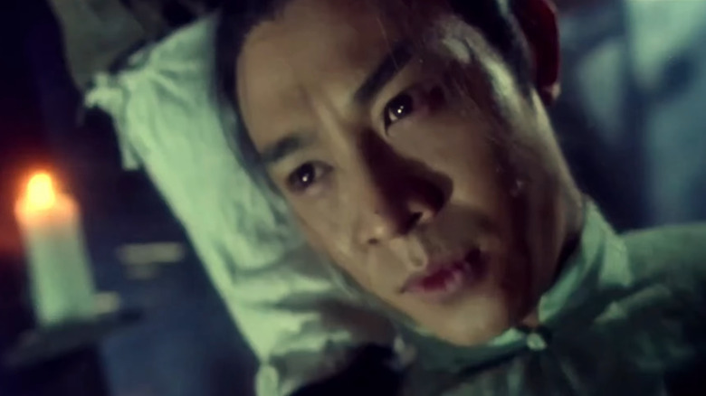 Jet Li at a canted angle staring