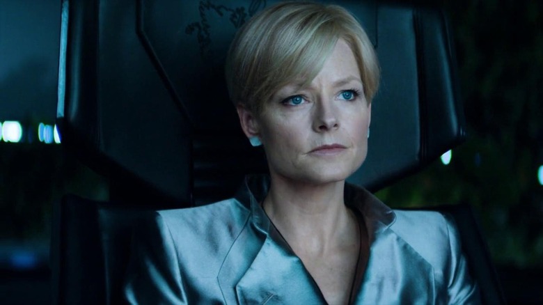 Jodie Foster on a futuristic call Elysium