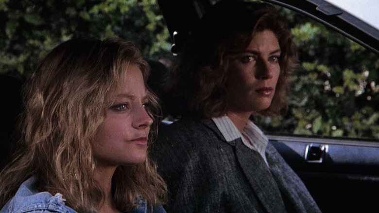 Jodie Foster and Kelly McGill in a car The Accused