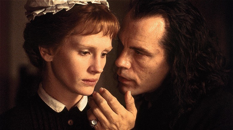 malkovich, long black hair with roberts, maid's uniform