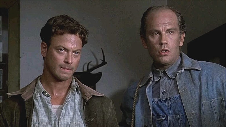 Gary Sinise left, Malkovich right/Of Mice and Men