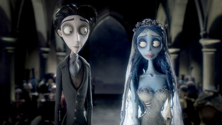 Victor and the Corpse Bride stand together in "Corpse Bride" (2005)