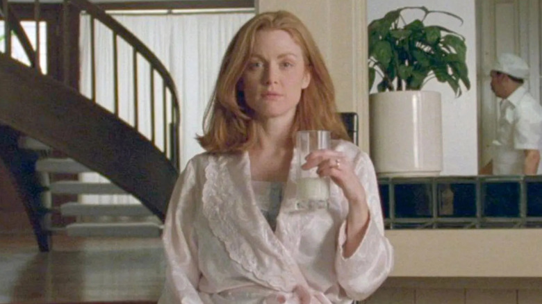 Julianne Moore drinking milk