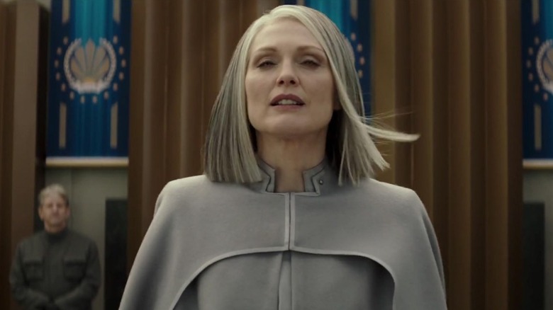 Alma Coin speaks in public in "Mockingjay -- Part 2" (2015)