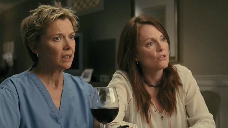 Annette Bening and Julianne Moore looking perplexed