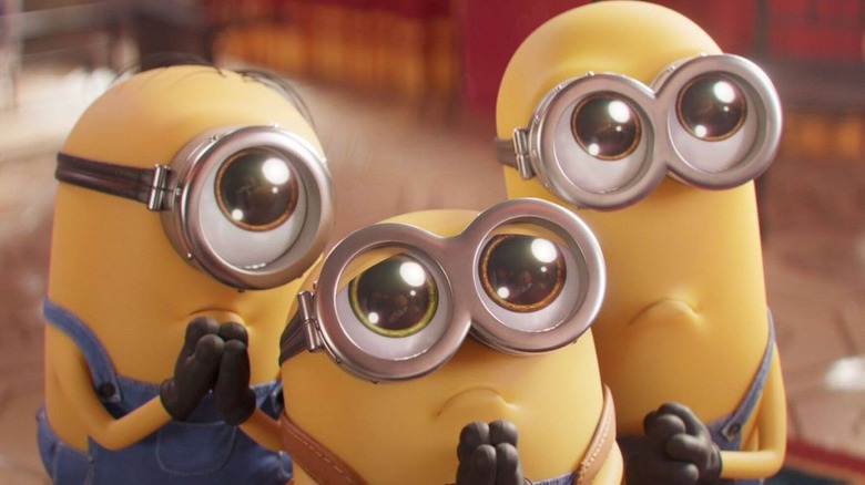 The minions look up