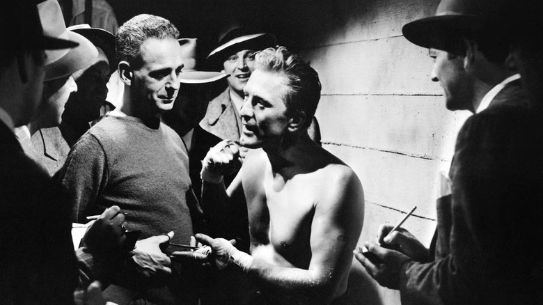 kirk douglas argues with his trainer