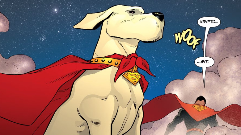 Superman tells Krypto to sit in