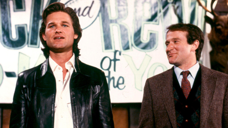 Kurt Russell and Robin Williams on stage