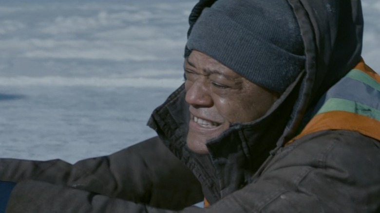 Laurence Fishburne as Jim Goldenrod dragged on ice