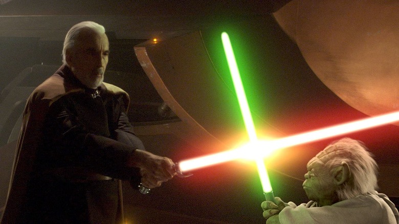 first appearance of Yoda's lightsaber