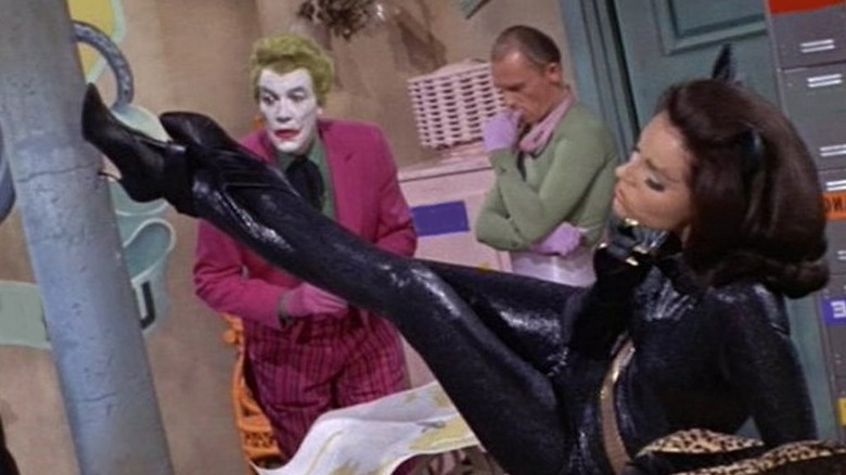 Lee Meriwether stretching out as Catwoman