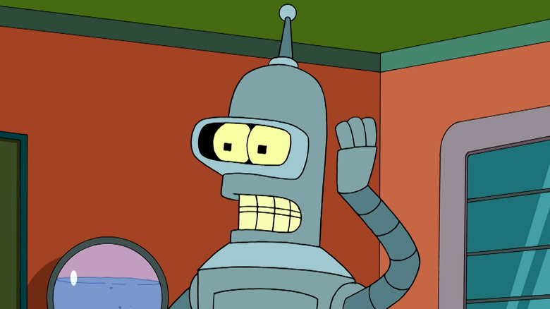 Bender holding arm up