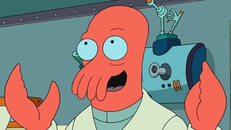 Zoidberg happily holding up claws