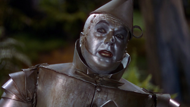 The Tin Man leaning backwards