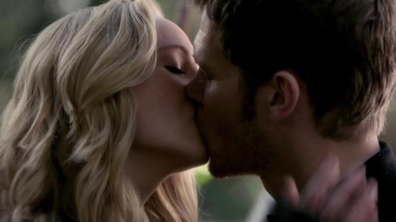 Caroline and Klaus kiss