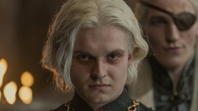 Aegon stares at camera