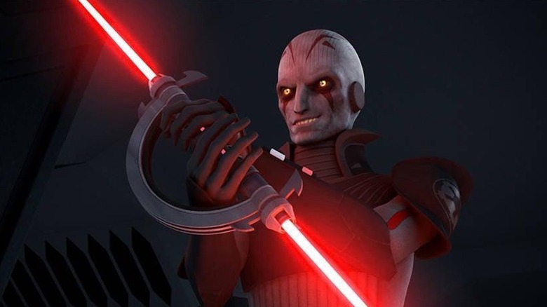 Grand Inquisitor holds lightsaber