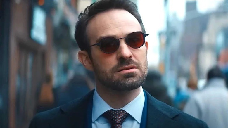 Matt Murdock in the street with his glasses