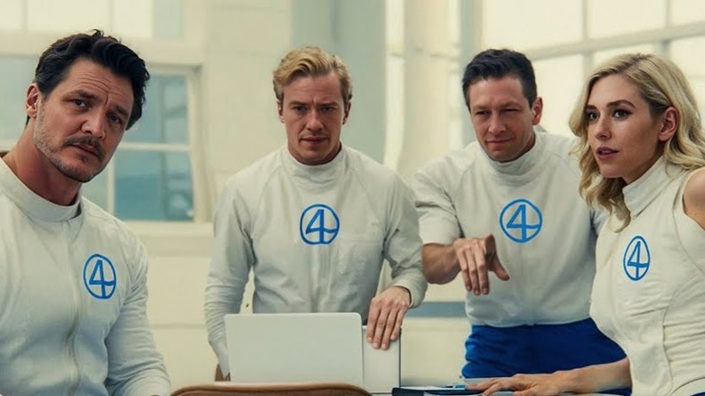 The Fantastic Four team in space suits