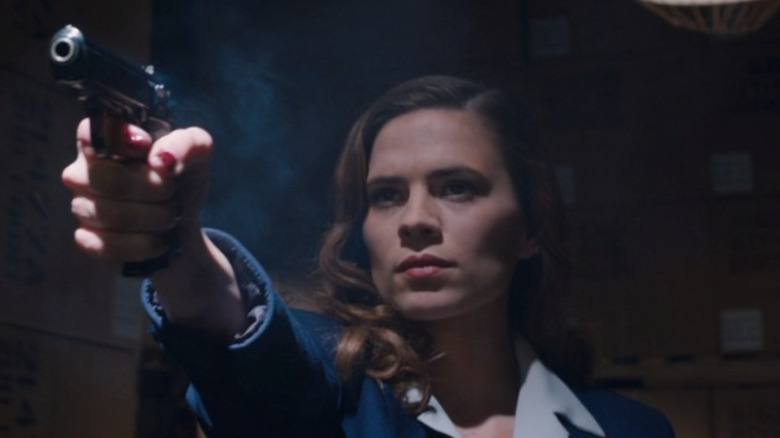 Agent Peggy Carter shooting gun