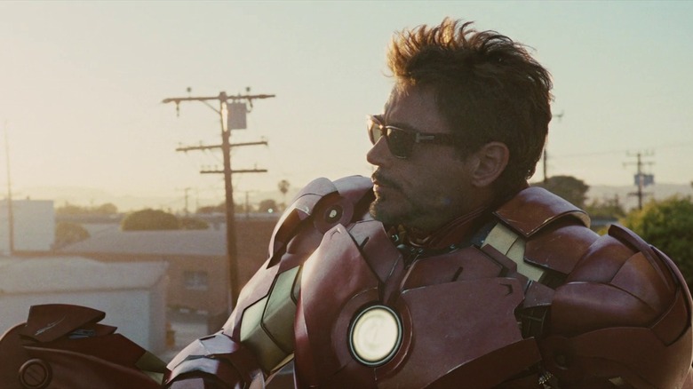 Tony Stark wearing sunglasses