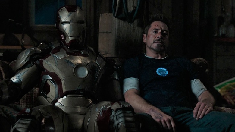 Tony with Iron Man suit