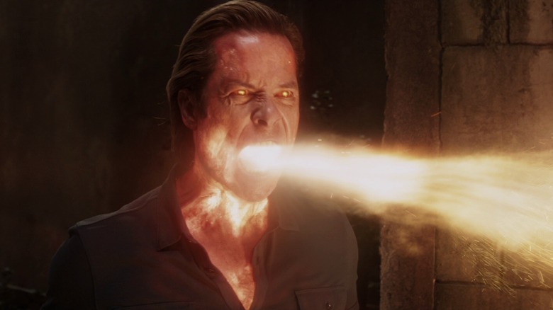 Aldrich Killian shoots fire from his mouth