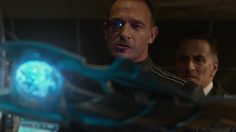 Baron Von Strucker looking at the scepter