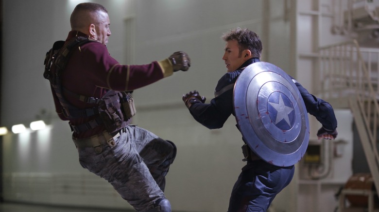 Batroc fights Captain America in the street