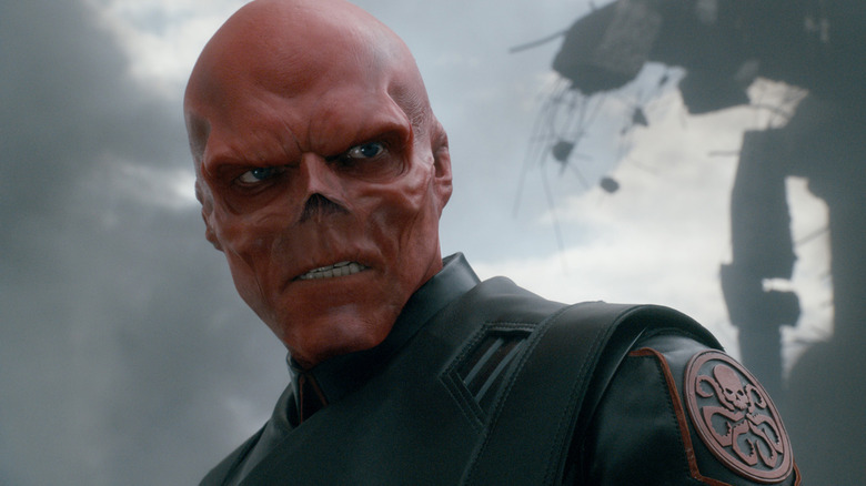 Red Skull wearing black leather uniform