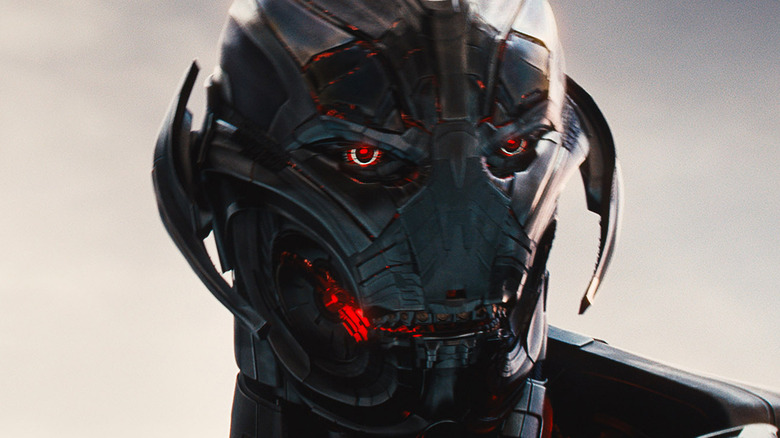 Ultron glaring with red eyes