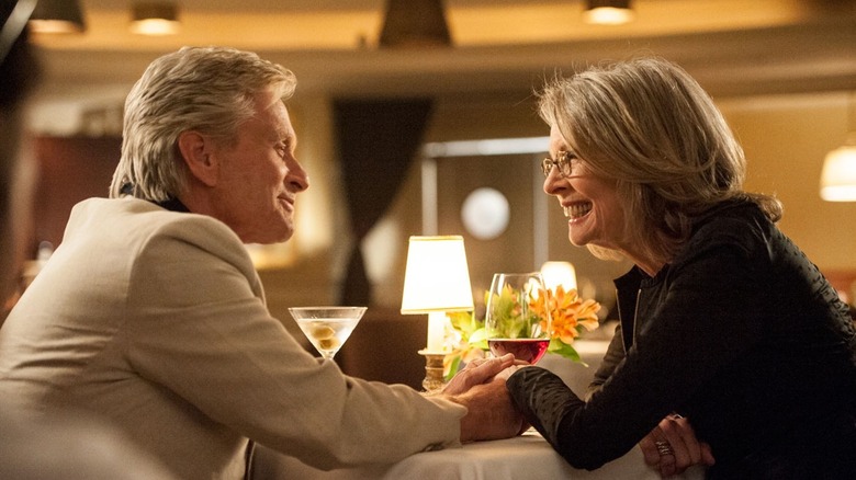 Michael Douglas and Diane Keaton in romantic dinner scene