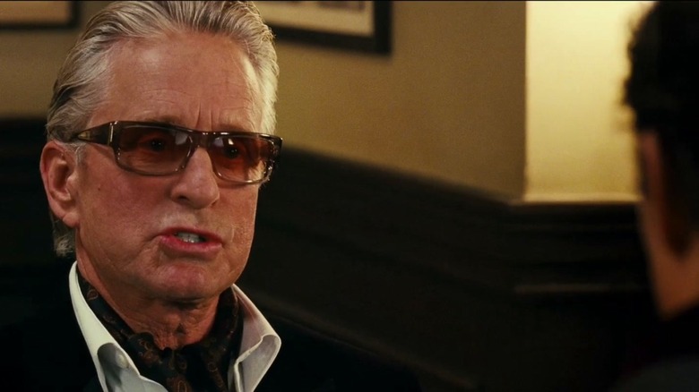 Michael Douglas with orange tinted sunglasses 