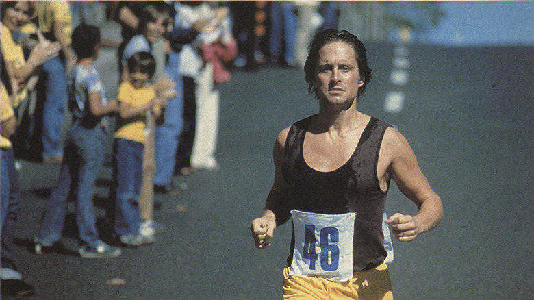 Michael running in a marathon