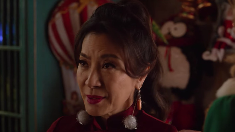 Michelle Yeoh in Christmas outfit