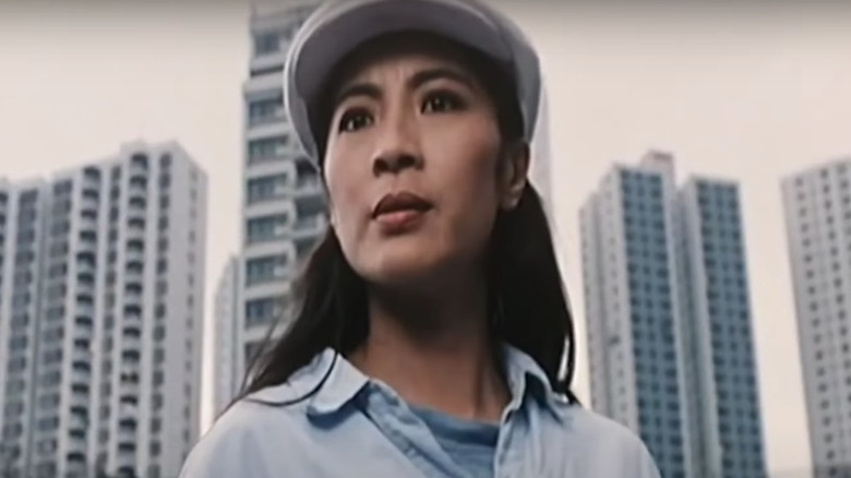 Michelle Yeoh wearing flat cap