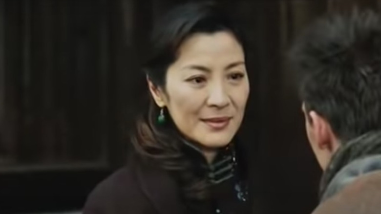 Michelle Yeoh with green earring